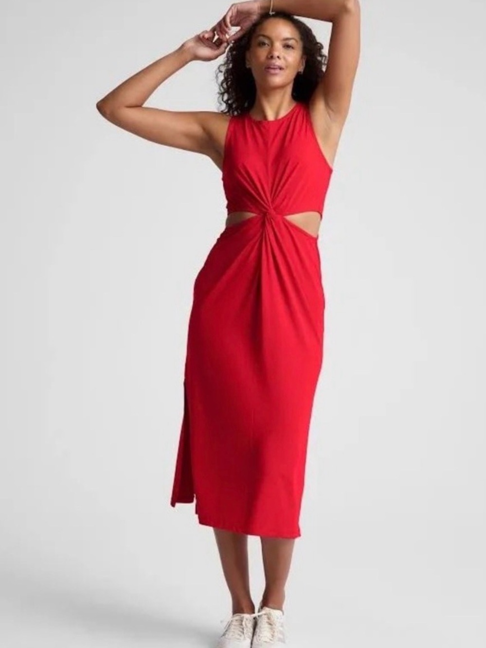 Beyond yoga Red Twist Cutout Midi Dress - Red Women's